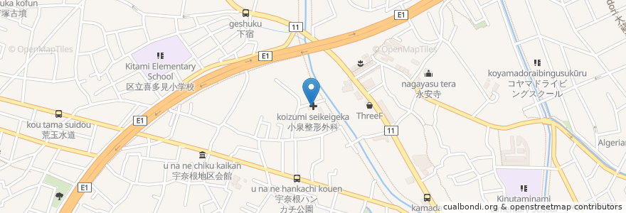 Mapa de ubicacion de 小泉整形外科 en Japonya, 東京都, 世田谷区.
