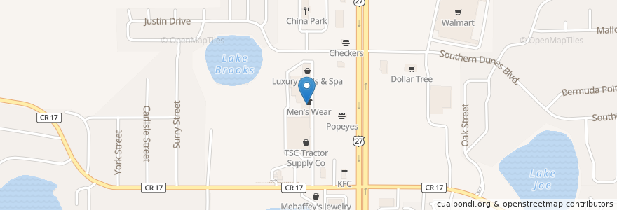 Mapa de ubicacion de CORA Rehabilitation Clinic en Vereinigte Staaten Von Amerika, Florida, Polk County, Haines City.