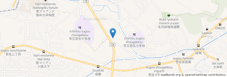 Mapa de ubicacion de 海老民 en 日本, 神奈川県, 川崎市, 宮前区.