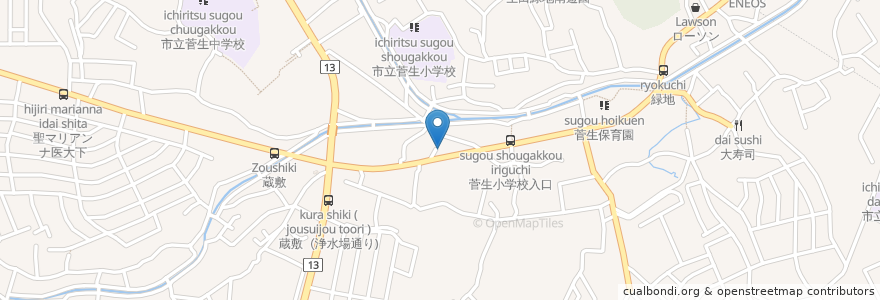 Mapa de ubicacion de 飯田薬局 en 日本, 神奈川縣, 川崎市, 宮前区.