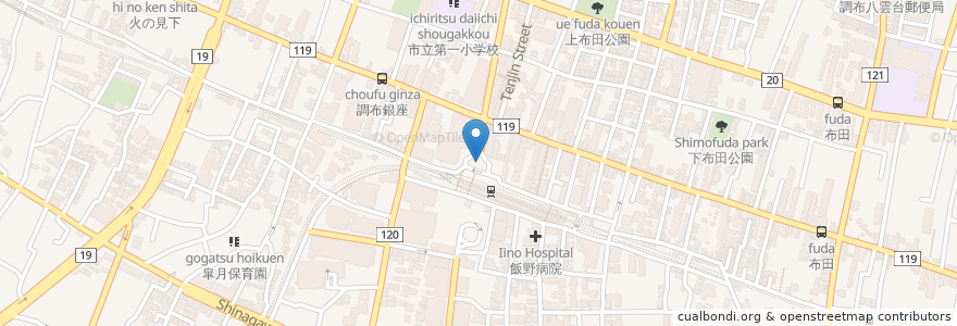 Mapa de ubicacion de 調布駅北口 en Japon, Tokyo, 調布市.