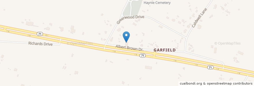 Mapa de ubicacion de Garfield Library en United States, Texas, Travis County.