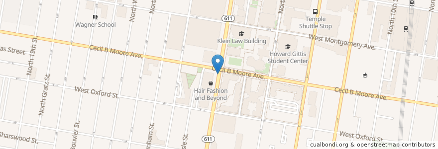 Mapa de ubicacion de Cecil B. Moore Farmers Market en アメリカ合衆国, ペンシルベニア州, Philadelphia County, フィラデルフィア.