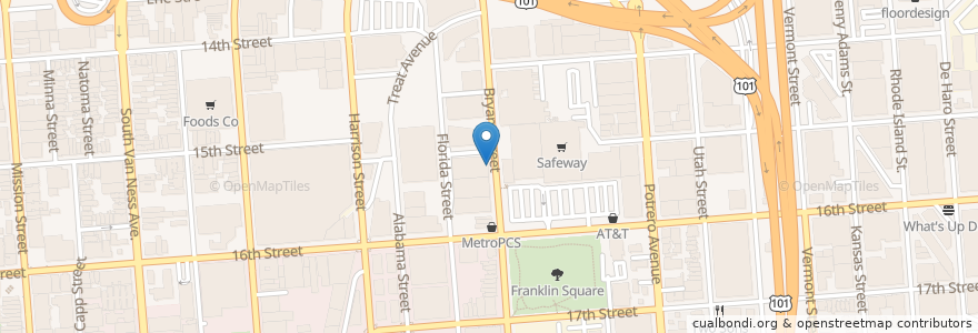 Mapa de ubicacion de Bryant Street Post Office en Stati Uniti D'America, California, San Francisco, San Francisco.