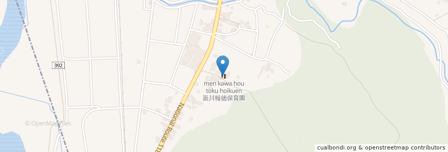 Mapa de ubicacion de 面川報徳保育園 en 일본, 후쿠시마현, 会津若松市.