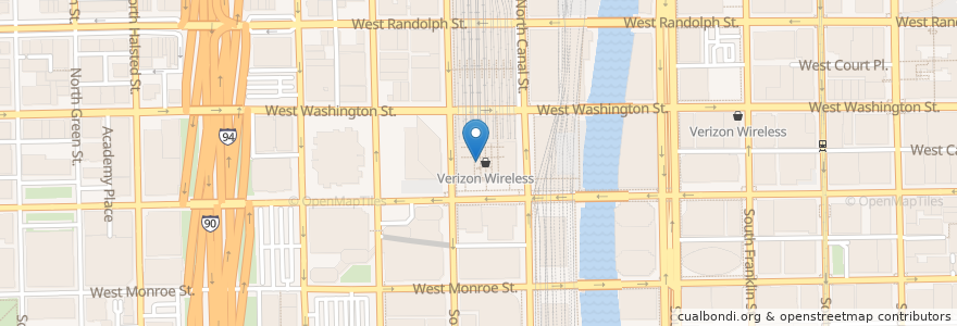 Mapa de ubicacion de Chicago News Room en 미국, 일리노이, 시카고.