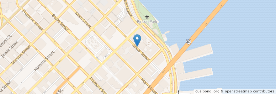 Mapa de ubicacion de Spear at Folsom en 미국, 캘리포니아주, 샌프란시스코, 샌프란시스코.