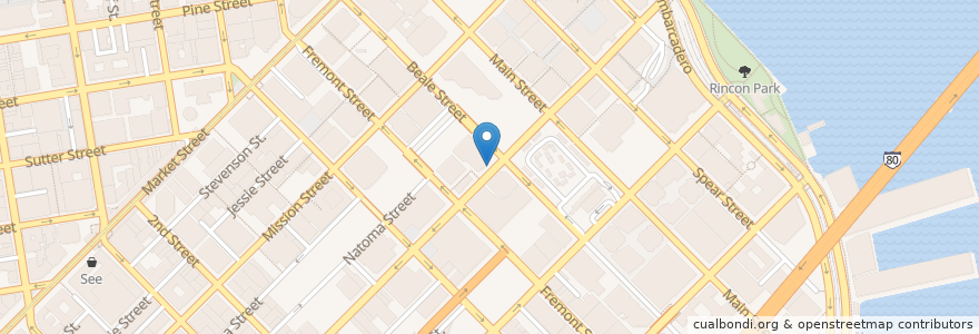 Mapa de ubicacion de Howard at Beale en ایالات متحده آمریکا, کالیفرنیا, سان فرانسیسکو, سان فرانسیسکو.