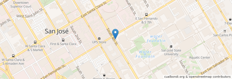 Mapa de ubicacion de MLK Library en Estados Unidos De América, California, Santa Clara County, San José.
