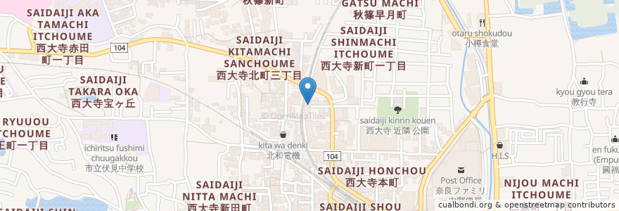 Mapa de ubicacion de あおぞら保育所 en 日本, 奈良県, 奈良市.