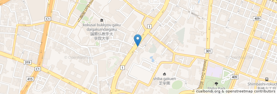 Mapa de ubicacion de 吉野家 en Япония, Токио, Минато.