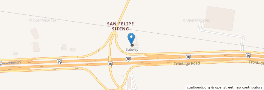 Mapa de ubicacion de Subway en Stati Uniti D'America, Texas, San Felipe, Austin County.