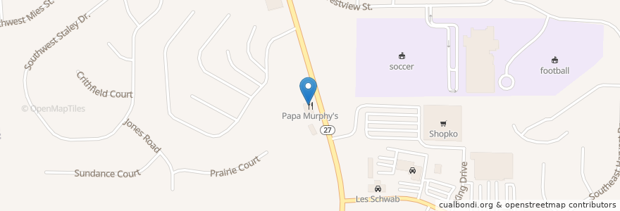 Mapa de ubicacion de Papa Murphy's en Estados Unidos De América, Washington, Whitman County, Pullman.
