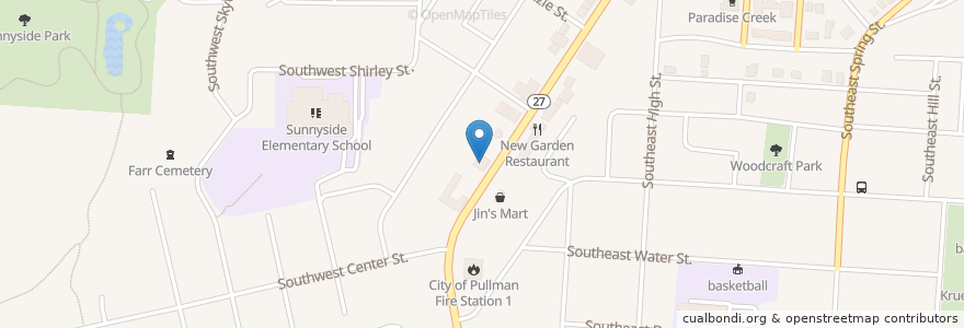 Mapa de ubicacion de Old European Restaurant en 美利坚合众国/美利堅合眾國, 华盛顿州 / 華盛頓州, Whitman County, Pullman.
