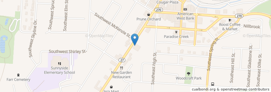 Mapa de ubicacion de Thai Ginger Restaurant & Bar en ایالات متحده آمریکا, واشنگتن, Whitman County, Pullman.