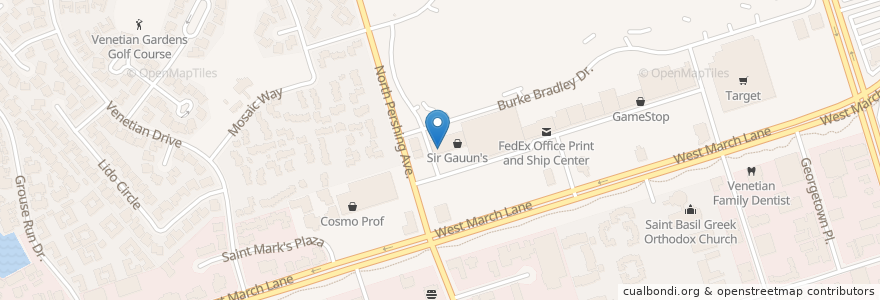 Mapa de ubicacion de Baskin Robin's en États-Unis D'Amérique, Californie, San Joaquin County, Stockton.