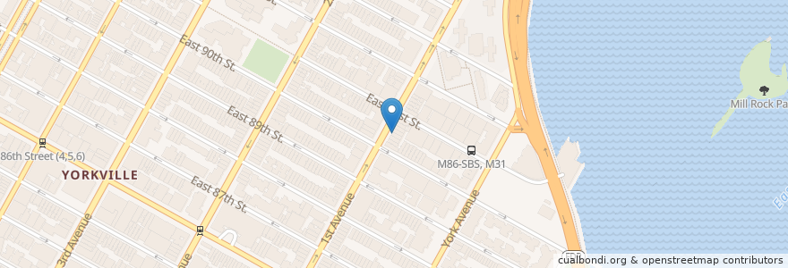 Mapa de ubicacion de Pio Pio en Соединённые Штаты Америки, Нью-Йорк, Нью-Йорк, Округ Нью-Йорк, Манхэттен, Manhattan Community Board 8.