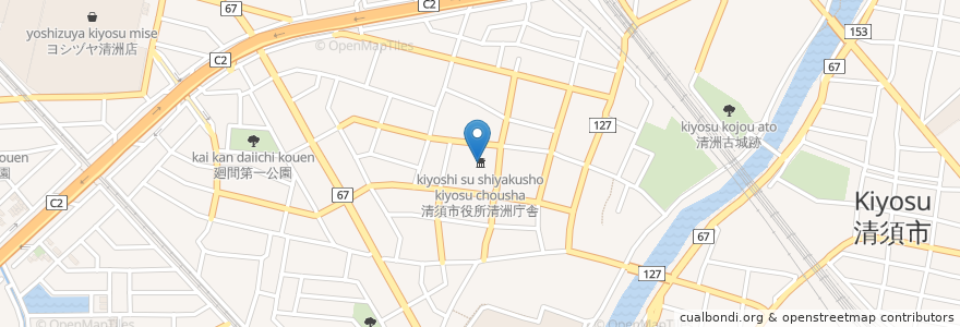 Mapa de ubicacion de 清須市役所清洲庁舎 en 日本, 愛知県, 清須市.