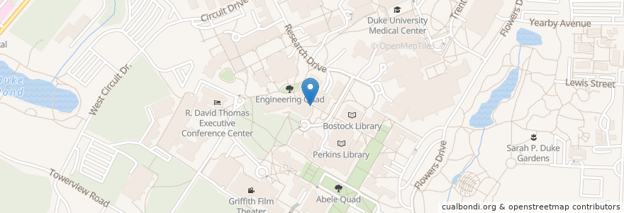Mapa de ubicacion de Fitzpatrick Center Bike Rack en Amerika Birleşik Devletleri, Kuzey Karolina, Durham County, Durham.