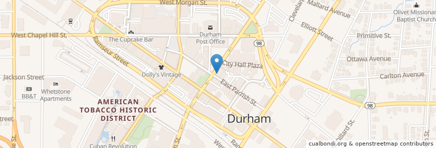 Mapa de ubicacion de Suntrust en États-Unis D'Amérique, Caroline Du Nord, Durham County, Durham.