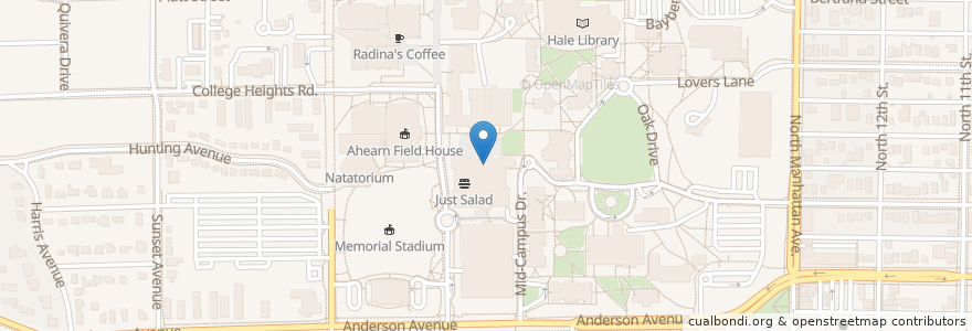 Mapa de ubicacion de Radina's Coffee en ایالات متحده آمریکا, کانزاس, Riley County, Manhattan.