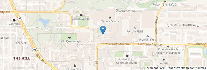 Mapa de ubicacion de Folsom Street Coffee Company en الولايات المتّحدة الأمريكيّة, كولورادو, Boulder County, Boulder.