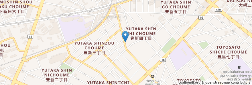 Mapa de ubicacion de ティンカーベル en Japan, Präfektur Osaka, 大阪市, 東淀川区.