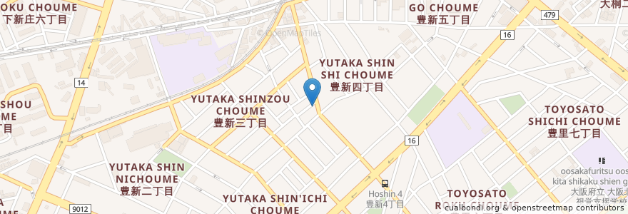 Mapa de ubicacion de トレビアン en 日本, 大阪府, 大阪市, 東淀川区.