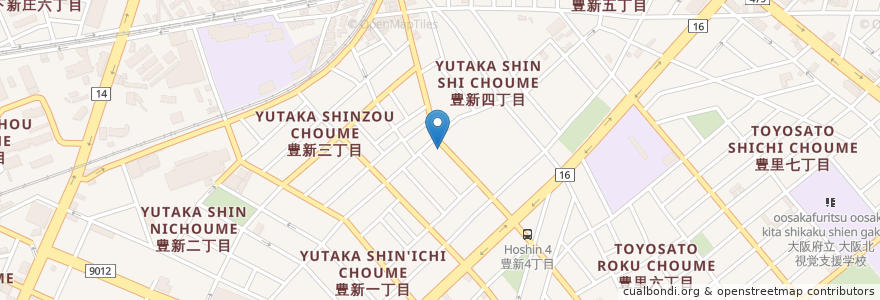Mapa de ubicacion de 池尻歯科 en Japon, Préfecture D'Osaka, 大阪市, 東淀川区.