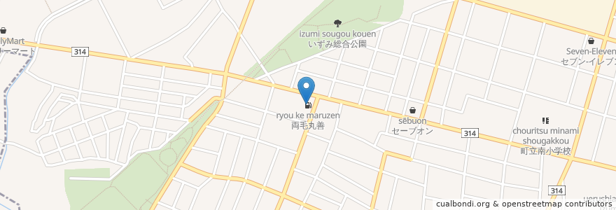Mapa de ubicacion de 両毛丸善 en Япония, Гумма, 邑楽郡, 大泉町.