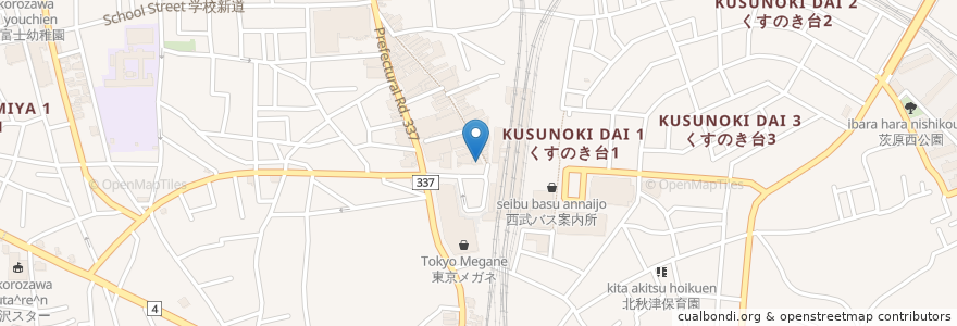 Mapa de ubicacion de 吉野家 en Japonya, 埼玉県, 所沢市.