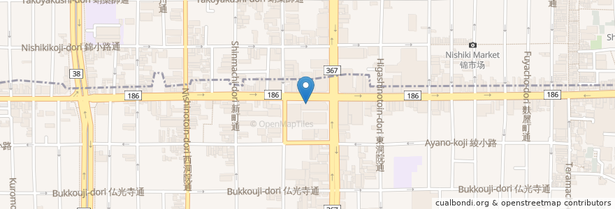Mapa de ubicacion de シティバンク銀行 en 日本, 京都府, 京都市, 中京区.