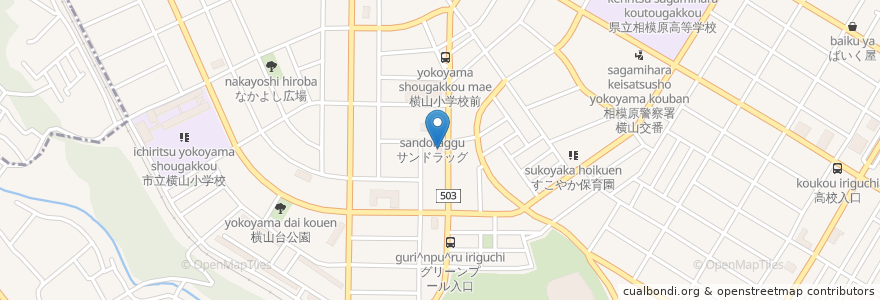 Mapa de ubicacion de ら・ふらんす en 일본, 가나가와현, 相模原市, 中央区.