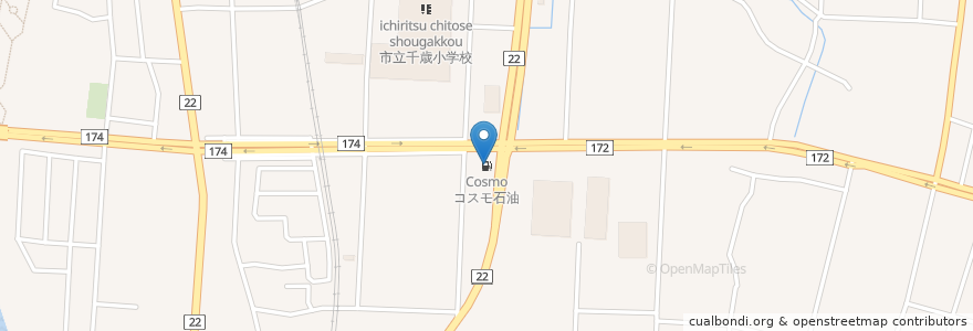 Mapa de ubicacion de コスモ石油 en 日本, 山形県, 山形市.