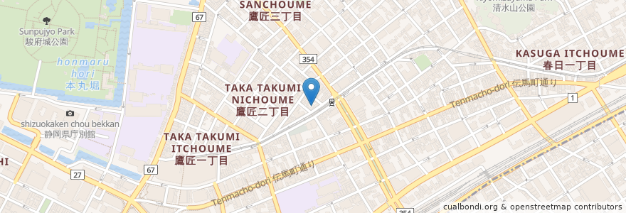 Mapa de ubicacion de 静岡デザイン専門学校 en Япония, Сидзуока, 静岡市, 葵区.