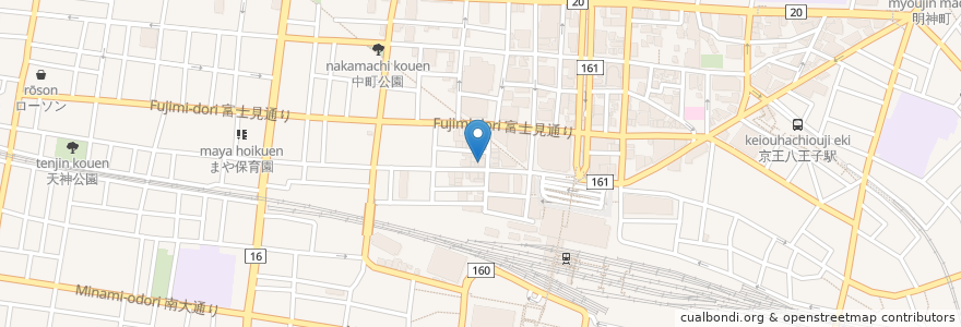 Mapa de ubicacion de 世界の山ちゃん en اليابان, 東京都, 八王子市.