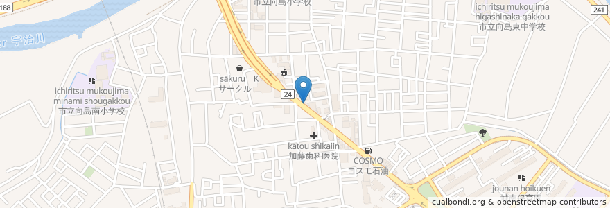 Mapa de ubicacion de たいよう鍼灸整骨院 en Japonya, 京都府, 京都市, 伏見区.