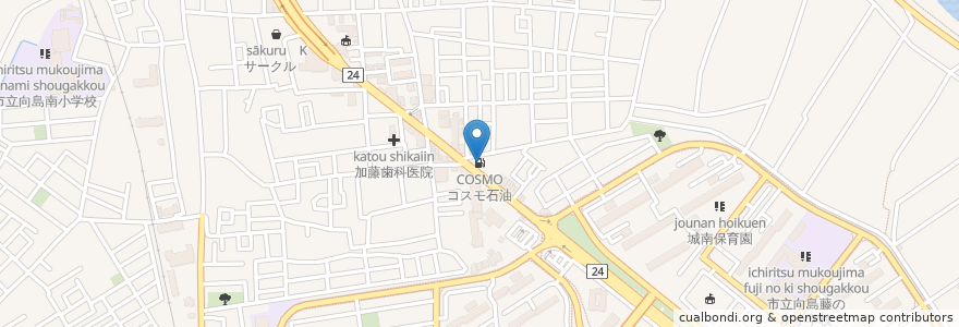 Mapa de ubicacion de Cosmo Oil Company en Japan, Kyoto Prefecture, Kyoto, Fushimi Ward.