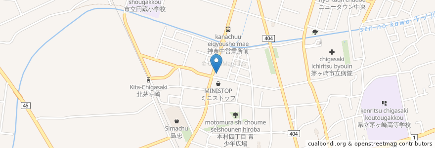 Mapa de ubicacion de グラッチェガーデンズ en 日本, 神奈川県, 茅ヶ崎市.