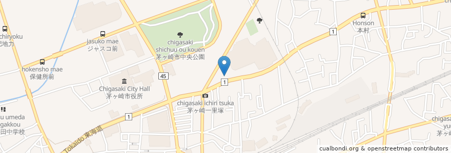 Mapa de ubicacion de ニッポンレンタカー en Japan, 神奈川県, 茅ヶ崎市.