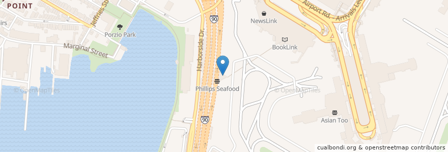 Mapa de ubicacion de Sbarro en 미국, 매사추세츠, Suffolk County, Boston.