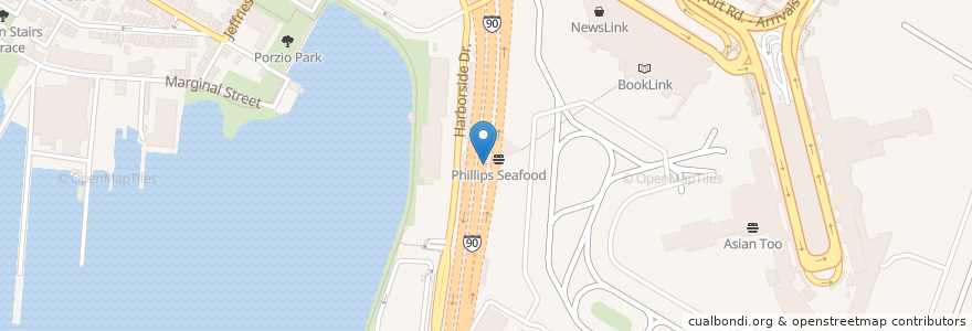 Mapa de ubicacion de Dunkin' Donuts en アメリカ合衆国, マサチューセッツ州, Suffolk County, ボストン.