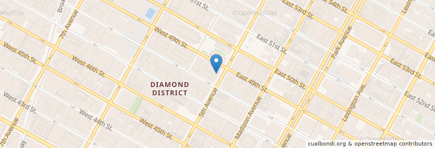 Mapa de ubicacion de Friday's en Соединённые Штаты Америки, Нью-Йорк, Нью-Йорк, Округ Нью-Йорк, Манхэттен, Manhattan Community Board 5.