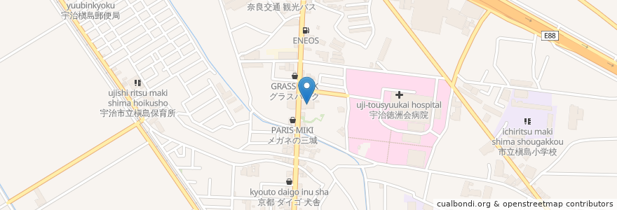 Mapa de ubicacion de 音羽茶屋 en Giappone, Prefettura Di Kyoto, 宇治市.