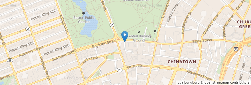 Mapa de ubicacion de Troquet en Amerika Syarikat, Massachusetts, Suffolk County, Boston.