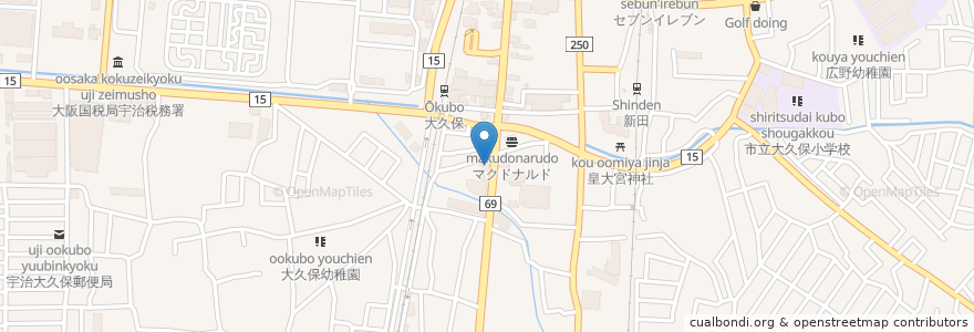 Mapa de ubicacion de 西野歯科 en Japonya, 京都府, 宇治市.