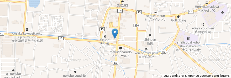 Mapa de ubicacion de 関西アーバン銀行 en Japan, Kyoto Prefecture, Uji.