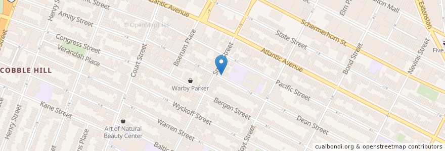 Mapa de ubicacion de Blue Bottle Coffee en 미국, 뉴욕, New York, Brooklyn.
