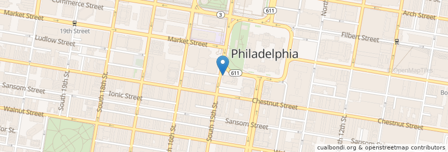 Mapa de ubicacion de La Colombe Coffee Roasters en Amerika Birleşik Devletleri, Pensilvanya, Philadelphia County, Philadelphia.