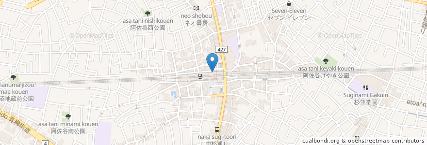 Mapa de ubicacion de くくる en Japon, Tokyo, 杉並区.